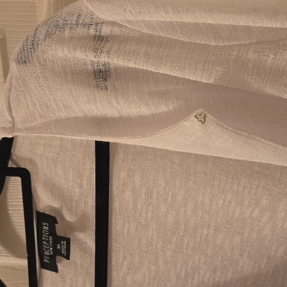 PERCEPTIONS BRAND WOMEN'S WHITE SHORT OPEN CARDIGAN SHRUG SIZE XL - Picture 9 of 16